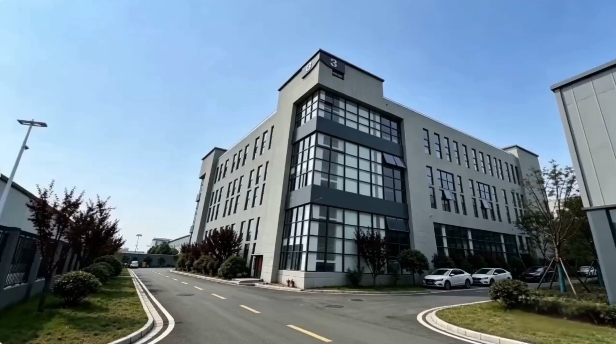 alt="Our bamboo fiber compostable bag production facility and office building"