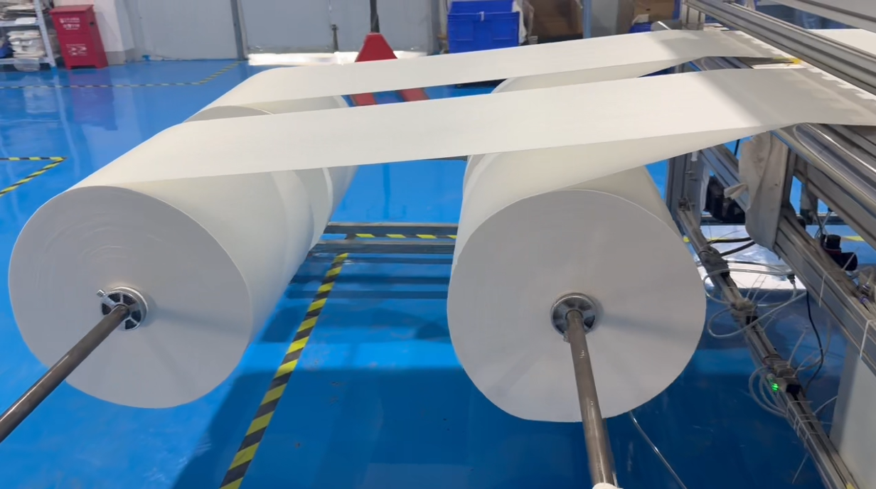 alt="Fabric cutting stage in the manufacturing process of bamboo fiber compostable bags"